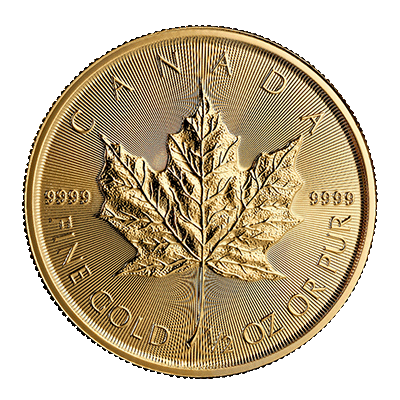 A picture of a 1/2 oz Gold Maple Leaf Coin (2024)